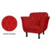 Kit 02 Poltronas Decorativas Helena Pés Luis XV Suede Vermelho - DS Estofados