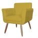 Kit 02 Poltronas Decorativas Isa em Tressê Suede Amarelo - DS Estofados