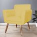 Kit 02 Poltronas Decorativas Isa em Tressê Suede Amarelo - DS Estofados