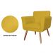 Kit 02 Poltronas Decorativas Isa em Tressê Suede Amarelo - DS Estofados