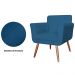 Kit 02 Poltronas Decorativas Isa em Tressê Suede Azul Marinho - DS Estofados