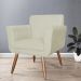 Kit 02 Poltronas Decorativas Isa em Tressê Suede Bege - DS Estofados
