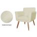 Kit 02 Poltronas Decorativas Isa em Tressê Suede Bege - DS Estofados