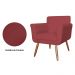 Kit 02 Poltronas Decorativas Isa em Tressê Suede Bordô - DS Estofados
