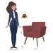 Kit 02 Poltronas Decorativas Isa em Tressê Suede Bordô - DS Estofados