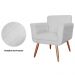 Kit 02 Poltronas Decorativas Isa em Tressê Suede Branco - DS Estofados