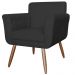 Kit 02 Poltronas Decorativas Isa em Tressê Suede Preto - DS Estofados