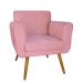 Kit 02 Poltronas Decorativas Isa em Tressê Suede Rosa - DS Estofados