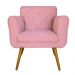 Kit 02 Poltronas Decorativas Isa em Tressê Suede Rosa - DS Estofados