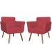 Kit 02 Poltronas Decorativas Isa em Tressê Suede Vermelho - DS Estofados