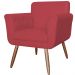 Kit 02 Poltronas Decorativas Isa em Tressê Suede Vermelho - DS Estofados