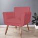 Kit 02 Poltronas Decorativas Isa em Tressê Suede Vermelho - DS Estofados