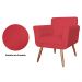 Kit 02 Poltronas Decorativas Isa em Tressê Suede Vermelho - DS Estofados