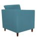 Kit 02 Poltronas Decorativas Isis Pés de Madeira Suede Azul Turquesa - DS Estofados