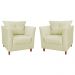 Kit 02 Poltronas Decorativas Isis Pés de Madeira Suede Bege - DS Estofados