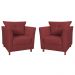 Kit 02 Poltronas Decorativas Isis Pés de Madeira Suede Bordô - DS Estofados
