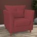 Kit 02 Poltronas Decorativas Isis Pés de Madeira Suede Bordô - DS Estofados