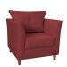 Kit 02 Poltronas Decorativas Isis Pés de Madeira Suede Bordô - DS Estofados