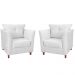Kit 02 Poltronas Decorativas Isis Pés de Madeira Suede Branco - DS Estofados