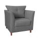Kit 02 Poltronas Decorativas Isis Pés de Madeira Suede Cinza - DS Estofados