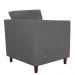 Kit 02 Poltronas Decorativas Isis Pés de Madeira Suede Cinza - DS Estofados