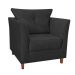 Kit 02 Poltronas Decorativas Isis Pés de Madeira Suede Preto - DS Estofados