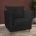 Kit 02 Poltronas Decorativas Isis Pés de Madeira Suede Preto - DS Estofados