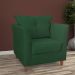 Kit 02 Poltronas Decorativas Isis Pés de Madeira Suede Verde - DS Estofados