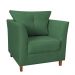 Kit 02 Poltronas Decorativas Isis Pés de Madeira Suede Verde - DS Estofados