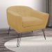 Kit 02 Poltronas Decorativas Jolly Pés Aramado Suede Amarelo - DS Estofados