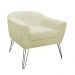 Kit 02 Poltronas Decorativas Jolly Pés Aramado Suede Bege - DS Estofados