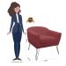 Kit 02 Poltronas Decorativas Jolly Pés Aramado Suede Bordô - DS Estofados