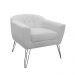 Kit 02 Poltronas Decorativas Jolly Pés Aramado Suede Branco - DS Estofados