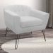 Kit 02 Poltronas Decorativas Jolly Pés Aramado Suede Branco - DS Estofados