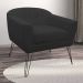 Kit 02 Poltronas Decorativas Jolly Pés Aramado Suede Preto - DS Estofados