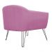 Kit 02 Poltronas Decorativas Jolly Pés Aramado Suede Rosa - DS Estofados