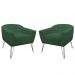 Kit 02 Poltronas Decorativas Jolly Pés Aramado Suede Verde - DS Estofados
