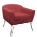 Kit 02 Poltronas Decorativas Jolly Pés Aramado Suede Vermelho - DS Estofados