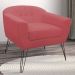 Kit 02 Poltronas Decorativas Jolly Pés Aramado Suede Vermelho - DS Estofados