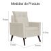 Kit 02 Poltronas Decorativas Ligia Linho Bege - DS Estofados