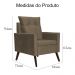 Kit 02 Poltronas Decorativas Ligia Linho Marrom - DS Estofados