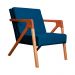 Kit 02 Poltronas Decorativas Monalisa para Sala de Estar Veludo Azul Marinho