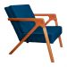 Kit 02 Poltronas Decorativas Monalisa para Sala de Estar Veludo Azul Marinho