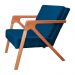Kit 02 Poltronas Decorativas Monalisa para Sala de Estar Veludo Azul Marinho