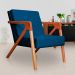 Kit 02 Poltronas Decorativas Monalisa para Sala de Estar Veludo Azul Marinho