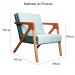 Kit 02 Poltronas Decorativas Monalisa para Sala de Estar Veludo Azul Turquesa