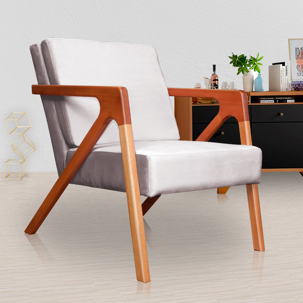 Kit 02 Poltronas Decorativas Monalisa para Sala de Estar Veludo Rosê
