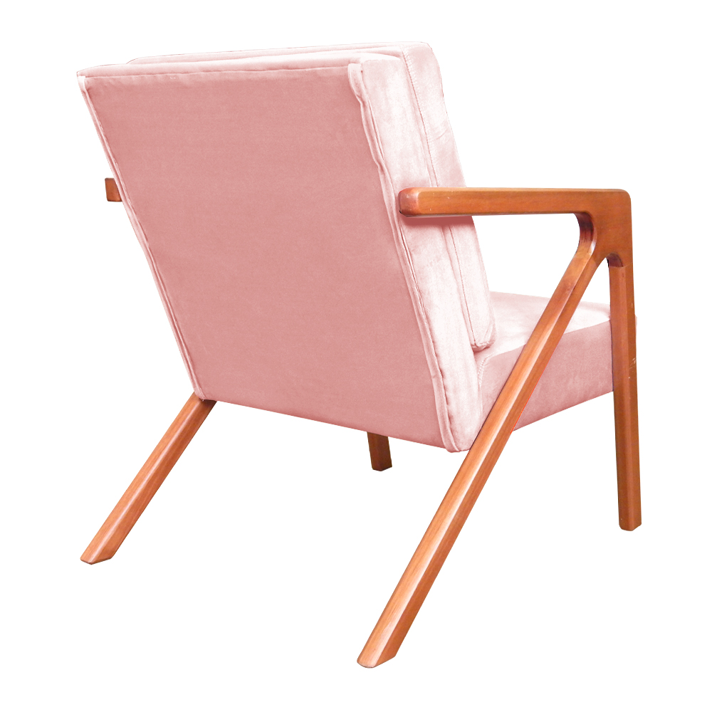 Kit 02 Poltronas Decorativas Monalisa para Sala de Estar Veludo Rosa