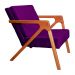 Kit 02 Poltronas Decorativas Monalisa para Sala de Estar Veludo Roxo