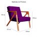Kit 02 Poltronas Decorativas Monalisa para Sala de Estar Veludo Roxo